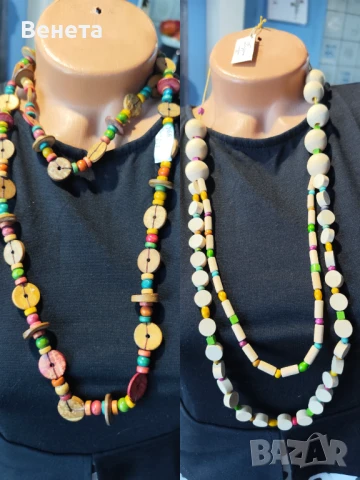 Дървени гердани 🥰, снимка 9 - Колиета, медальони, синджири - 51200718