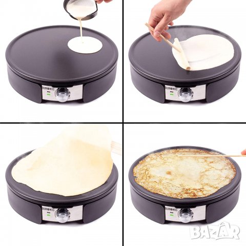 Duronic PM152 Crepe Maker | 1500 вата | с 37 см незалепваща плоча, снимка 2 - Гофретници - 40057904