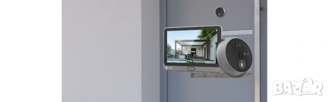 Смарт видео звънец Ezviz CP4 камера на място на шпионката Чисто нова, снимка 4 - Комплекти за видеонаблюдение - 53586483