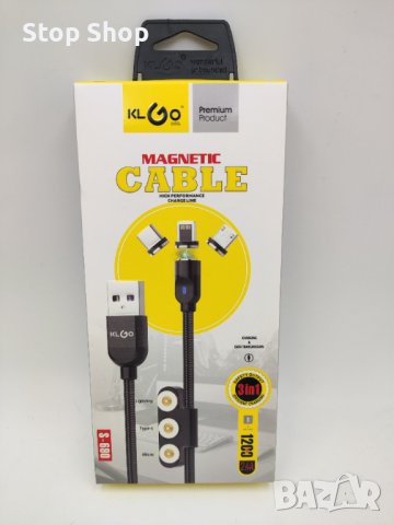 Magnetic 3in1 klgo кабел iphone type c micro айфон , снимка 1 - USB кабели - 41322747