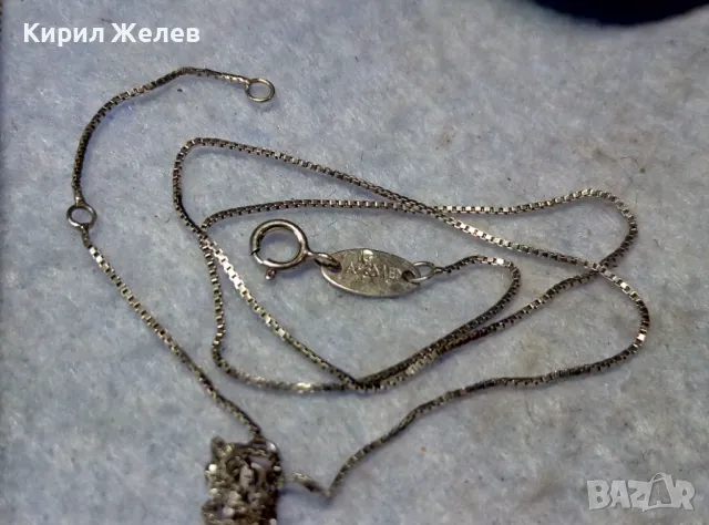 ФИНО БУТИКОВО СРЕБЪРНО КОЛИЕ ИТАЛИЯ МАРКОВО СРЕБРО 925 с БЯЛА ПОЗЛАТА / С НУЖДА да се РАЗПЛЕТЕ 40389, снимка 10 - Колиета, медальони, синджири - 49757473