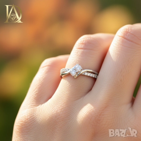 Нов Златен Пръстен с 0.52кт Естествени Диаманти, снимка 3 - Пръстени - 42863270