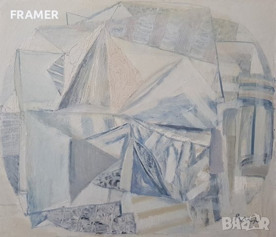 проф. Вихрони Попнеделев Импресия I 1992 От изложба в Швейцария, снимка 2 - Картини - 41623316