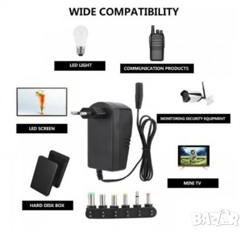 24V 3A Универсално Регулируемо Зарядно Устройство Универсален Адаптор Универсален Захранващ Адаптер, снимка 8 - Други - 41328912