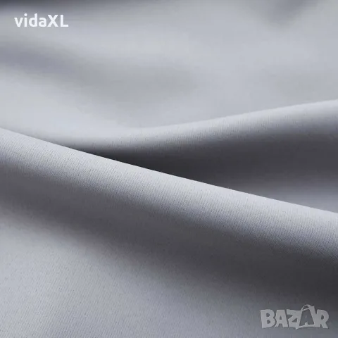 vidaXL Затъмняваща завеса с куки, сива, 290x245 см, снимка 3 - Пердета и завеси - 56146049