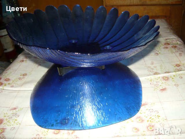 2 финни фруктиери от кристално стъкло в синьо - 25 лв. всяка, снимка 8 - Чинии - 40842517