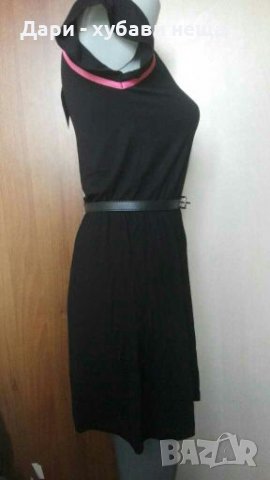 Рокля от фино трико, в черно и розово👗🍀XS,S,M👗🍀арт.3051, снимка 2 - Рокли - 33863579