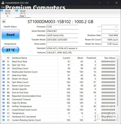 Хард дискове за компютри (3.5") - 1TB, 750GB, 500GB, 320GB, 250GB (Тествани), снимка 5 - Твърди дискове - 55946995