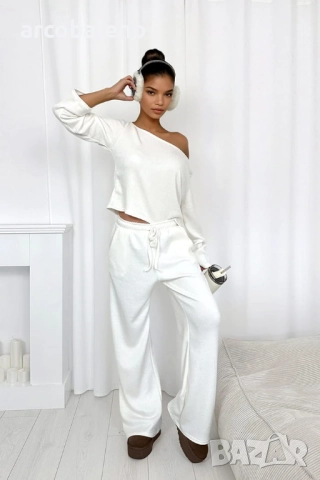 Дамски комплект плетен пуловер от две части, 3цвята , снимка 8 - Комплекти - 52971825