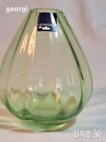 стъклена ваза Leonardo цветно зелено стъкло 32/4, снимка 2 - Вази - 53210332