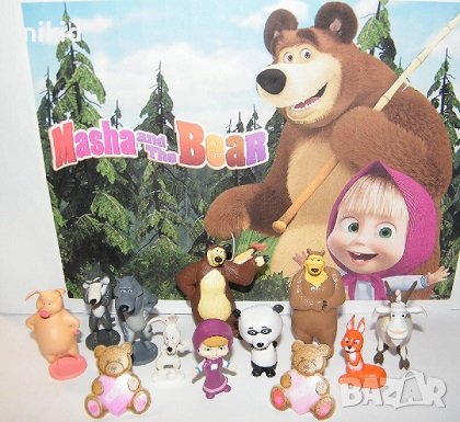 Маша и Мечока герои фигурка фигурки pvc пластмасови играчки за игра и украса торта играчка, снимка 3 - Фигурки - 44326090