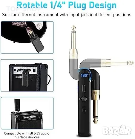 Нов Безжичен китарен предавател и приемник за електрическа китара, снимка 5 - Приказки за слушане - 49657398