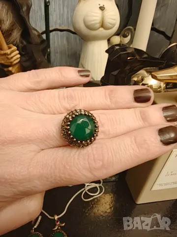 Антикварен сребърен лот смарагди цирконий рубин, снимка 8 - Бижутерийни комплекти - 50037694