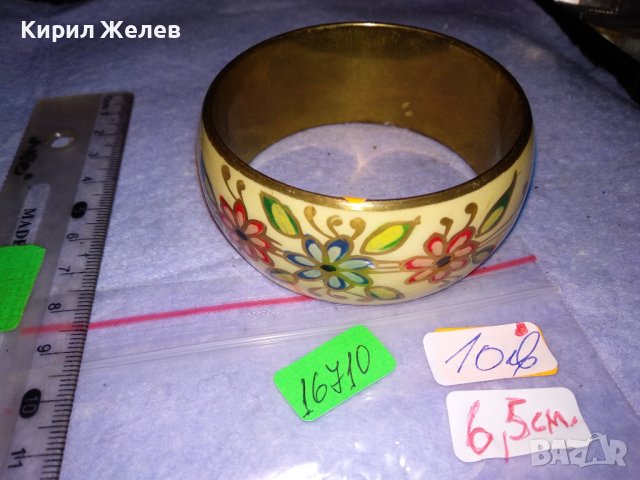 БРОНЗИРАНА РЪЧНО ФЛОРАЛНО ИЗРИСУВАНА ВИНТИДЖ - АРТ ГРИВНА 16710, снимка 5 - Гривни - 41267948