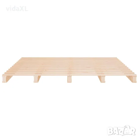 vidaXL Рамка за легло без матрак 200x200 см масивна чамова дървесина, снимка 7 - Спални и легла - 56146601