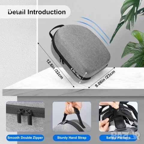 Твърд калъф за носене Dreaazhi, съвместим с Meta Quest 3S/Quest 3, аксесоари за VR, снимка 4 - Други игри и конзоли - 50595304