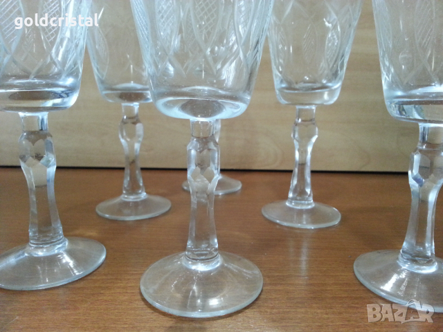 Ретро стъклени чаши гравирани , снимка 7 - Антикварни и старинни предмети - 44928812