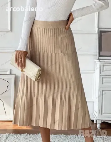 Дамска плисирана плетена пола