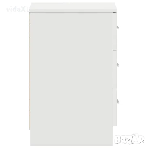 vidaXL Нощно шкафче, бяло, 38x35x56 см, инженерно дърво, снимка 7 - Шкафове - 56147711