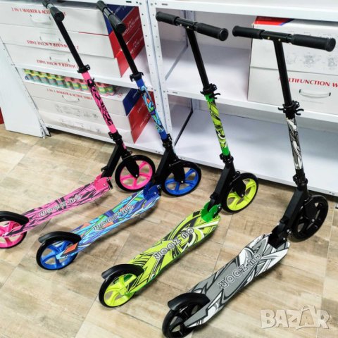 Тротинетка, скутер, Голяма тротинетка с големи гуми, колела 230мм за деца, възрастни, сгъваема 230mm, снимка 10 - Велосипеди - 41478201