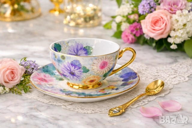 Голямо Намаление за 8-ми март на чаши и комплекти за кафе костен порцелан , снимка 11 - Подаръци за юбилей - 43694999