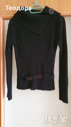 Черна зимна блуза рXS/S, снимка 1 - Блузи с дълъг ръкав и пуловери - 39564872