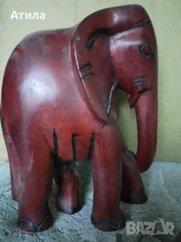 статуетка слон дърво 24 см, снимка 4 - Декорация за дома - 48163332