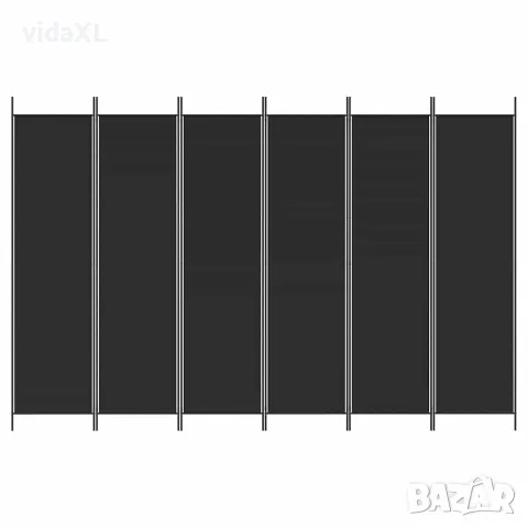 vidaXL Параван за стая, 6 панела, черен, 300x200 cм, плат, снимка 4 - Паравани - 56147258