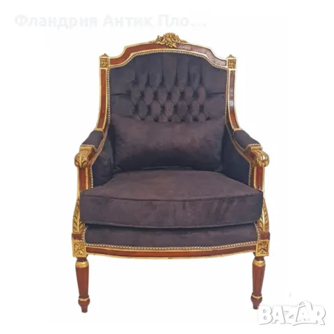 Класическо кресло "Луи XVI" (голям избор от цветове), снимка 4 - Дивани и мека мебел - 47555727