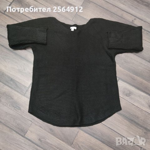 Продавам дамска черна блуза , снимка 1 - Блузи с дълъг ръкав и пуловери - 39356732