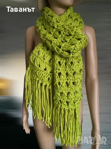 Ръчно плетен на една кука шал /нов/