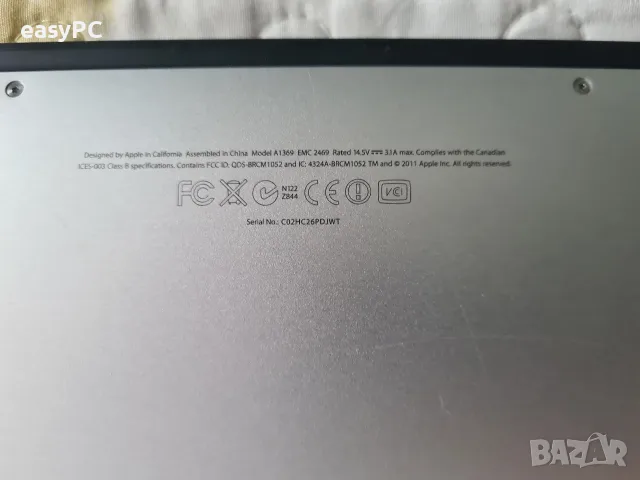 Apple Macbook Air A1389 Mid 2011 Intel Core i5-2557M, 4GB LPDDR3, SSD 256GB, снимка 15 - Лаптопи за дома - 55787354