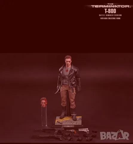 ХОТ ТОЙС ЗЛИЯТ ТЕРМИНАТОР-Hot Toys Master peace MMS238 Evil T-800 Battle Damaged–The Terminator 1984, снимка 4 - Колекции - 55963548