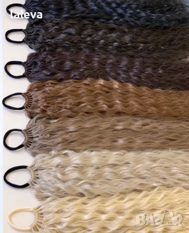 Къдрева опашка на ластик, снимка 2 - Аксесоари за коса - 49383012