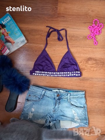 Лилав бански горнище FLEUR Размер М, снимка 1