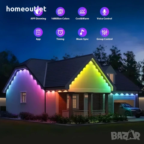 ПРОМОЦИЯ RGB LED светлини за външна употреба - 25м, 60бр LED диода - ERICSITY WY2020 (X001XV9QOJ), снимка 8 - Лед осветление - 53721798