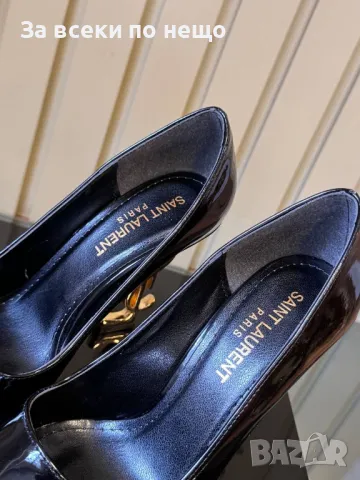 Yves Saint Laurent Дамски Черни Обувки На Златен Метален Ток - 2 Модела Код E271, снимка 6 - Дамски обувки на ток - 50415262