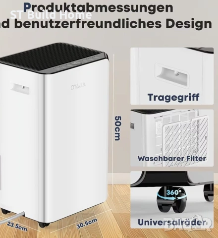 🌬️ ТОП ОФЕРТА! 20L Обезвлажнител + Въздухопречиствател с Wi-Fi | Тиха работа | Сушене на дрехи | 🌬️, снимка 2 - Влагоабсорбатори и влагоуловители - 53638429