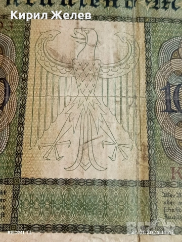 Райх банкнота 10 000 марки 1922г. Германска империя рядка за КОЛЕКЦИЯ 53271, снимка 3 - Нумизматика и бонистика - 53186148