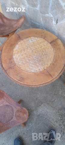 Маса и три стола-масив и кожа, снимка 6 - Маси - 53147835