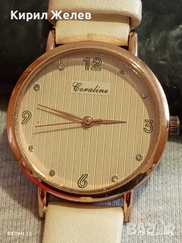 Boraline дамски часовник с кожена каишка много красив стилен дизайн 50674, снимка 4 - Дамски - 53482207