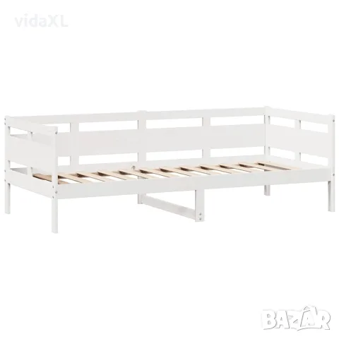 vidaXL Дневно легло с чекмеджета без матрак бял 90x190 см дърво масив, снимка 7 - Спални и легла - 56146958
