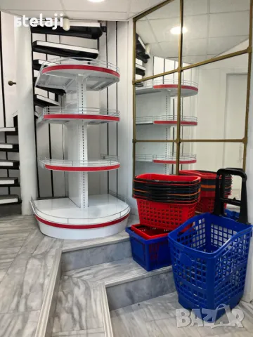 Островен стелаж за аптека, книжарница, зоомагазин, детски магазин и др, снимка 6 - Стелажи и щандове - 49451488