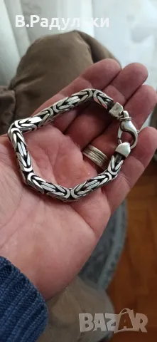 Масивна сребърна гривна , снимка 12 - Гривни - 47869615