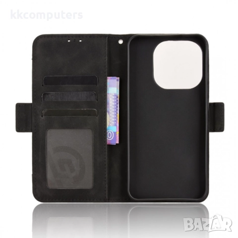 Кожен флип калъф за Xiaomi 15T -Магнитно затваряне, Държач за Карти и Стойка, вкл. Протектор, 5 Цвят, снимка 10 - Резервни части за телефони - 52377604