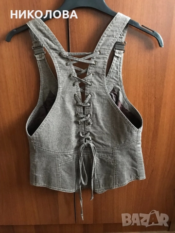 Панталон с елек на Юнона от лен, снимка 2 - Комплекти - 52306533