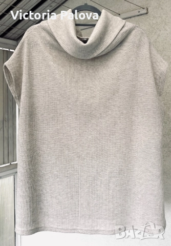 Модерна красива блуза - поло без ръкави, снимка 2 - Блузи с дълъг ръкав и пуловери - 52022815