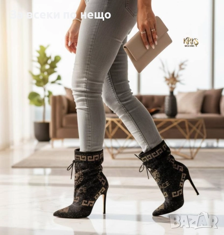 Versace Дамски Боти На Ток Версаче - 2 Цвята Код SK294, снимка 3 - Дамски боти - 52598455