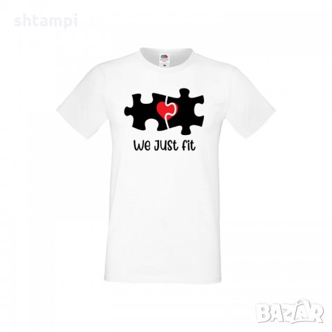 Мъжка тениска Свети Валентин We Just Fit, снимка 1 - Тениски - 35716559
