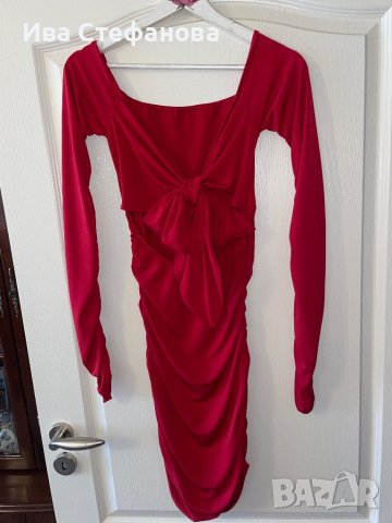 Елегантна нова червена парти коктейлна набрана еластична официална рокля секси , снимка 8 - Рокли - 42388417